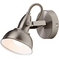 Los mejores  - Briloner Leuchten Lámpara de Techo- diseño Retro-Vintage en satén Blanco- iluminación de salón- máx. 40 W- 15.6 x 10 x…